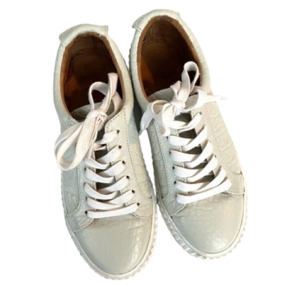 Australia Luxe Collective Superba Leather Platform Sneakers Women’s 6 Mint Gree